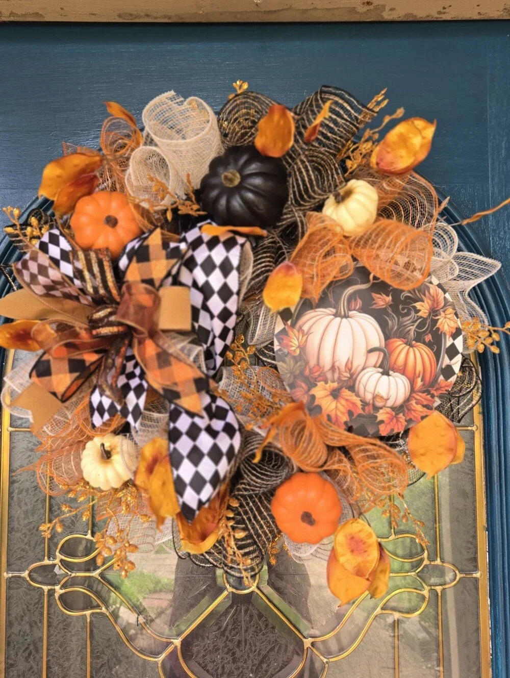 Whimsical Pumpkin Fall Wreath